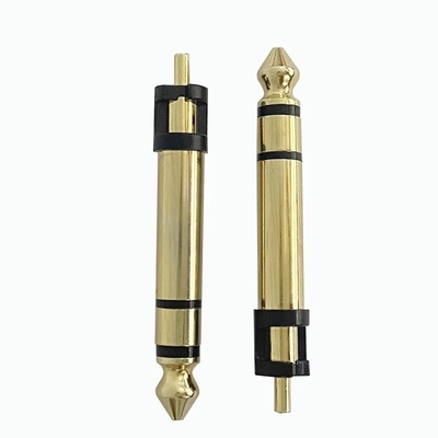 Placcato in oro 6,35mm stereo 3 poli stereo audio maschio connettore audio microfono innesco per cuffie