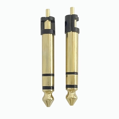 Placcato in oro 6,35mm stereo 3 poli stereo audio maschio connettore audio microfono innesco per cuffie