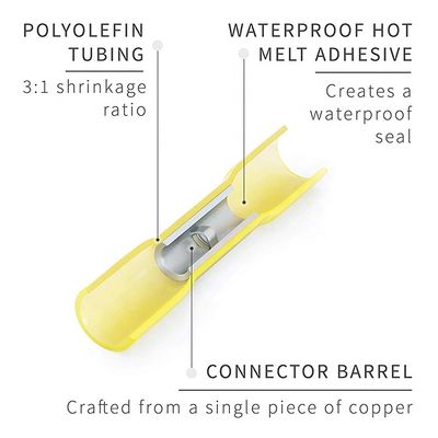 180PCS Nylon Waterproof Electrical Cable Wire Splice Heat Shrink Wire Connector Marine Automotive Heat-Resistant Terminals Set